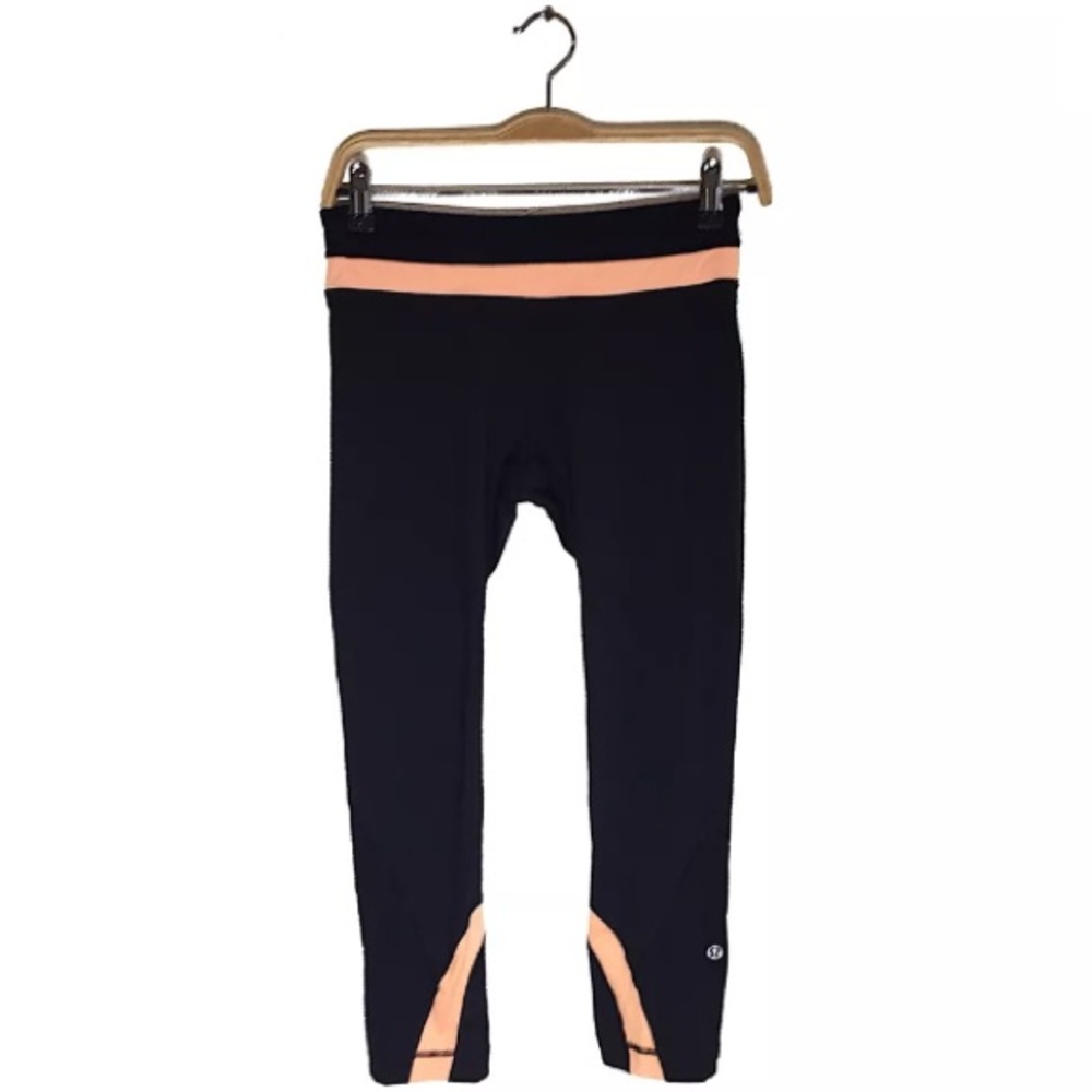 Lululemon Black & Orange Fitted Leggings